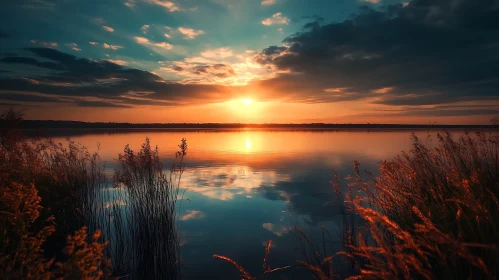 Lake Sunset Reflection