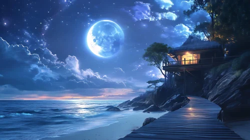 Moonlit Night by the Sea