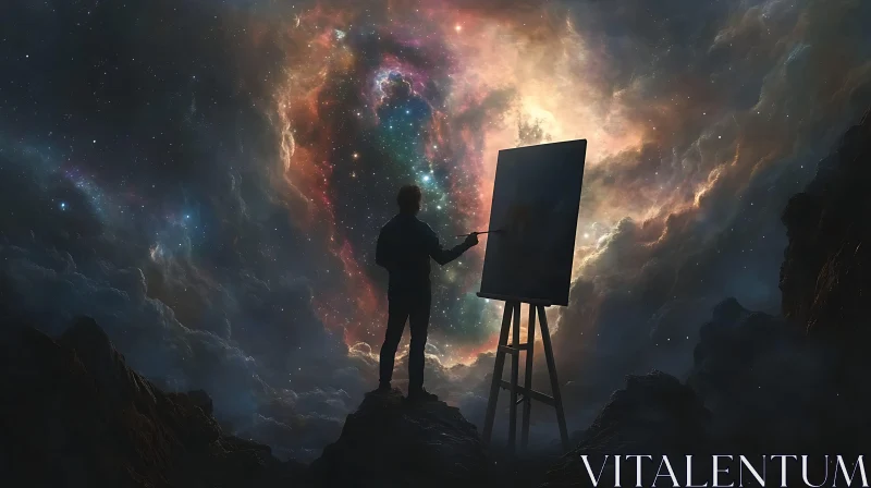 Celestial Canvas: A Painter's Dream AI Image