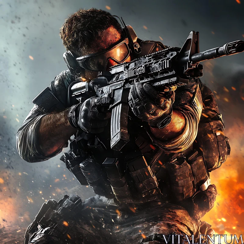 Warrior Ready for Battle AI Image