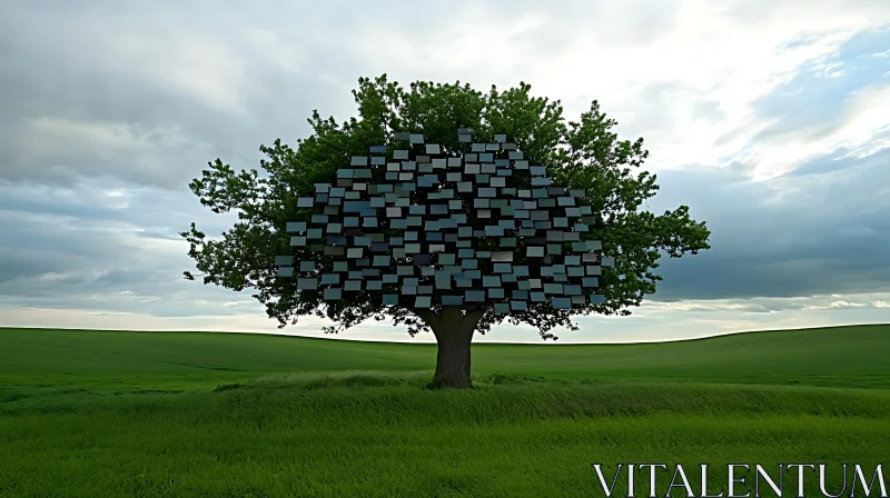 Digital Tree in the Meadow
