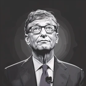 Contemplative Portrait of Bill Gates