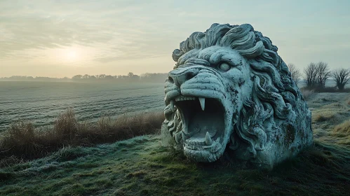 Stone Lion in the Morning Light