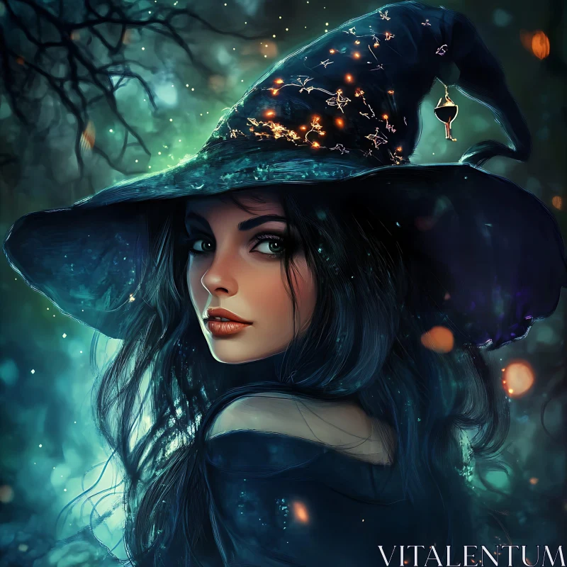 Mystical Witch in Forest Ambiance