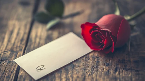 Romantic Rose and Card Still Life