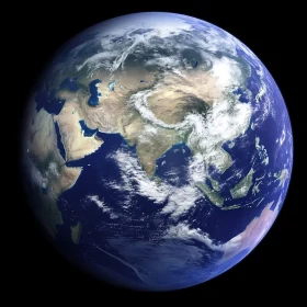 Our Planet Earth Floating in Space