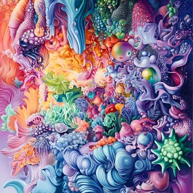 Colorful Surreal Organic Shapes Artwork