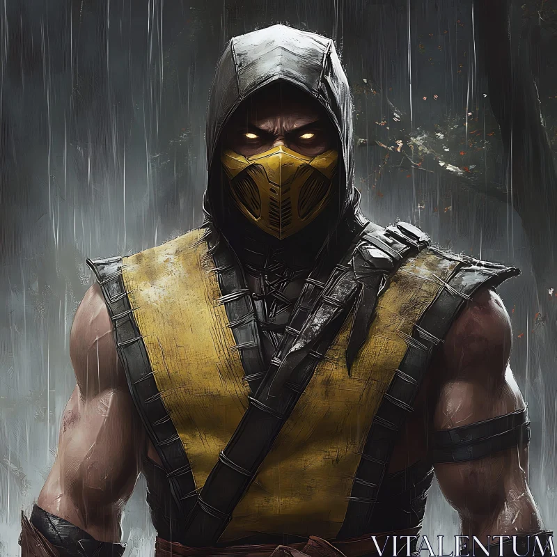 Hooded Warrior in the Rain