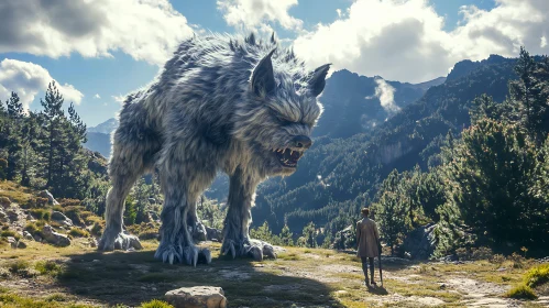 Majestic Wolf in Mountainous Terrain