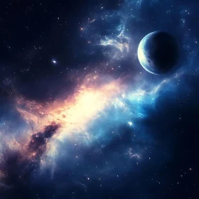 Cosmic Dance of Planet and Nebula
