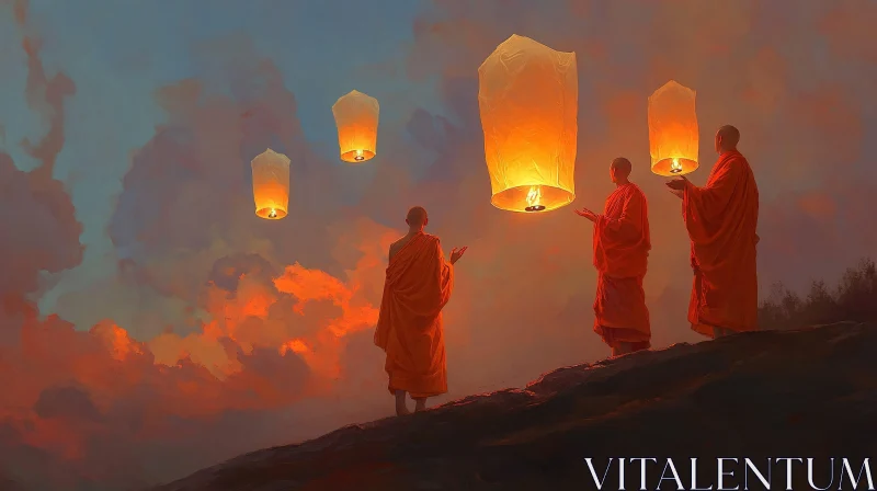 Lanterns of Hope: Monks Send Wishes Skyward