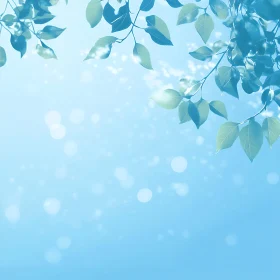 Serene Blue Foliage with Bokeh Effect