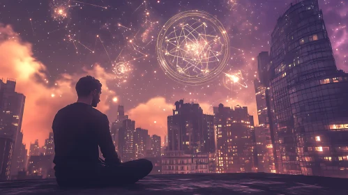 Urban Meditation with Starry Sky