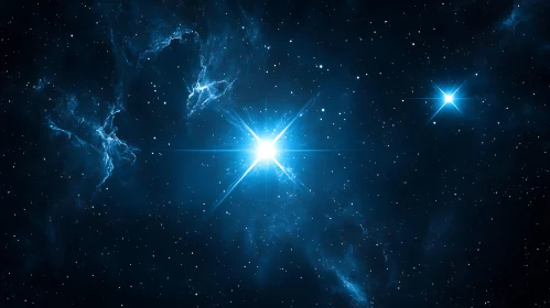 Radiant Star in Deep Space