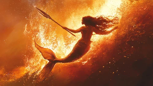 Mermaid in Fiery Waters