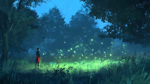 Fireflies Meadow at Night