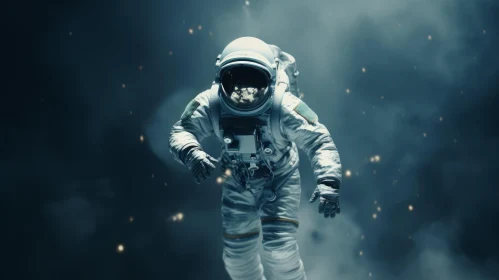 Ethereal Astronaut in Space | Dark Teal | Commercial Imagery