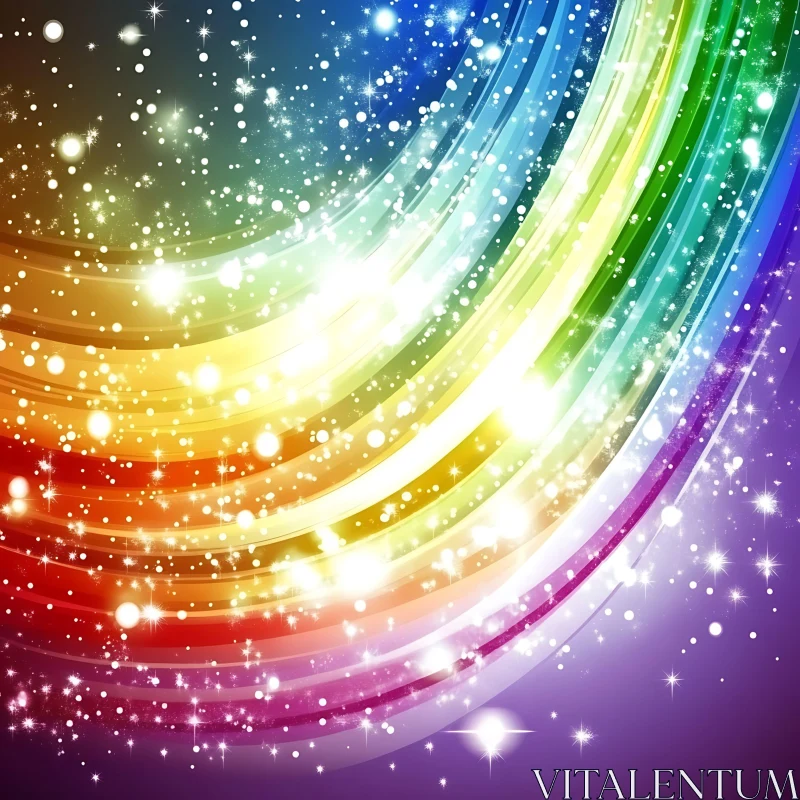 Colorful Glittering Arc on Dark Background