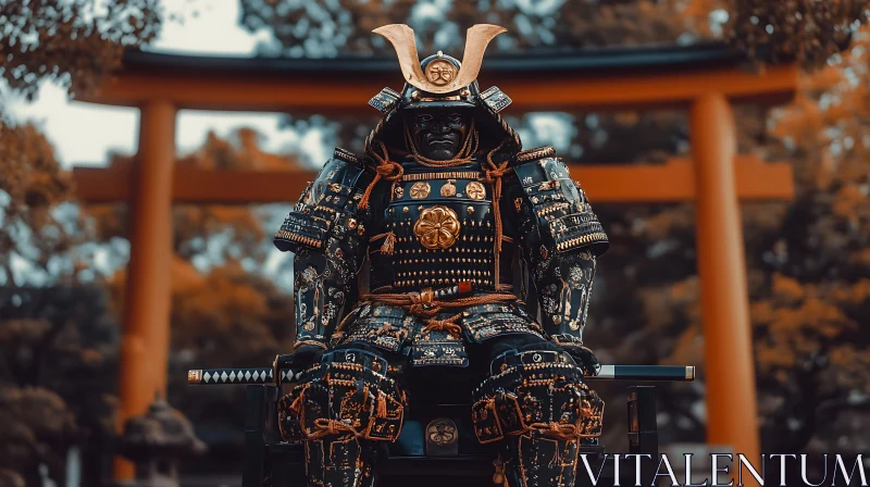 Ancient Samurai Warrior Sculpture
