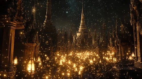 Illuminated City at Night