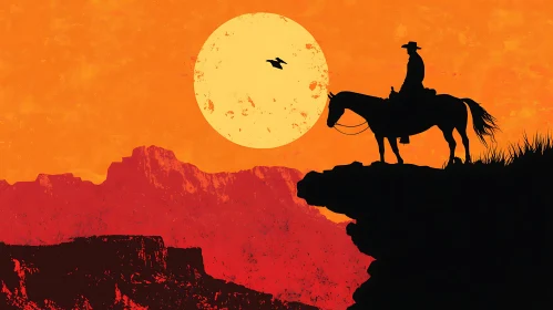 Western Rider at Dusk