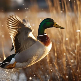 Duck Taking Flight