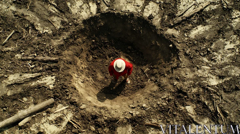 Person Standing in a Hole