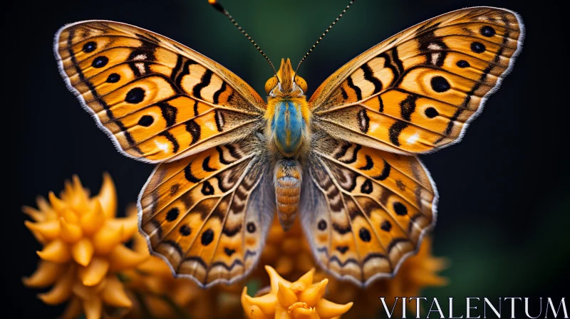 Fine Art Realism - Nephrobiscus Butterfly on Orange Flowers AI Image