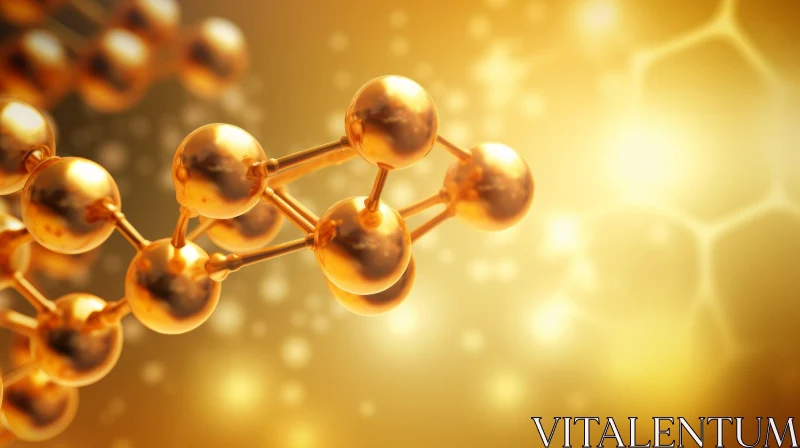 AI ART Golden Molecular Structure on Captivating Background | UHD Image