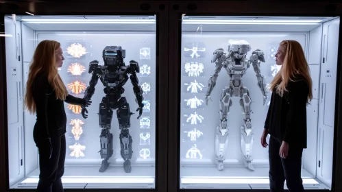 Intricate Robots Display: Concept Art in 32k UHD