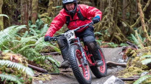 Thrilling Fat Bike Ride Through a Fern-Filled Forest