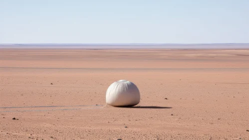 White Plastic Ball in Desert - Abstract Art