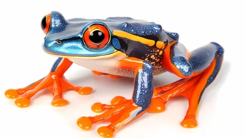 Vividly Colored Amphibian on Display