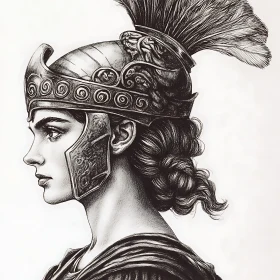 Monochrome Woman Portrait with Helmet