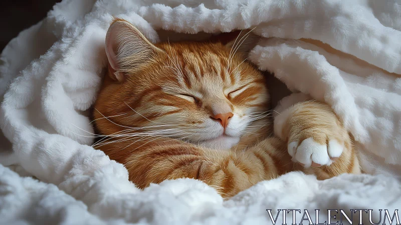 Peaceful Cat Resting in Warmth AI Image