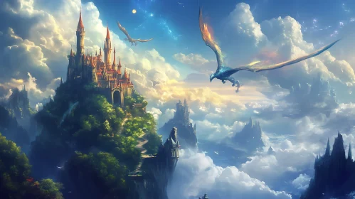 Dragons Overlooking the Castle