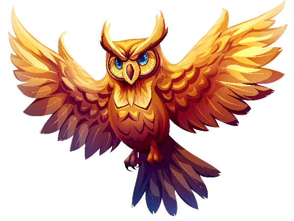 Vibrant Owl With Outstretched Wings POD Design