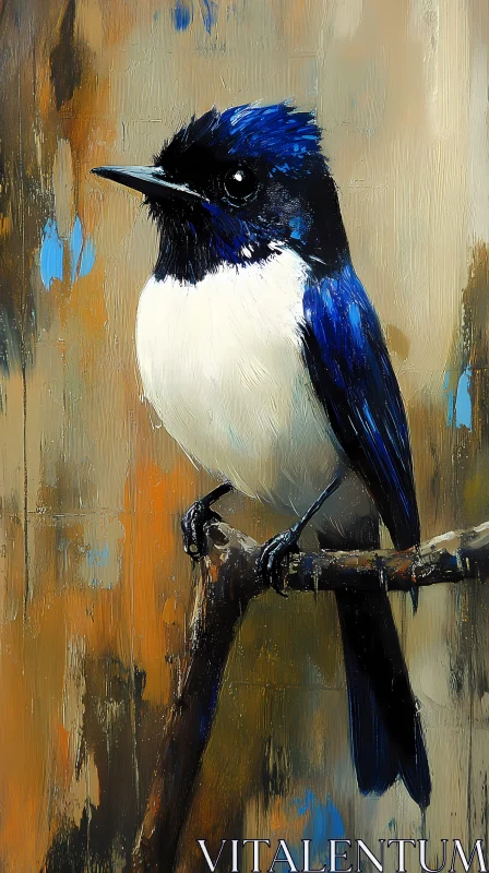 AI ART Blue Bird Art on Branch