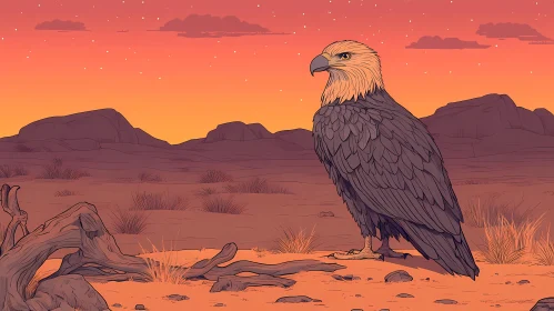 Eagle in the Twilight Desert
