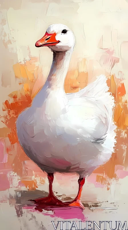 Whimsical Goose Art AI Image