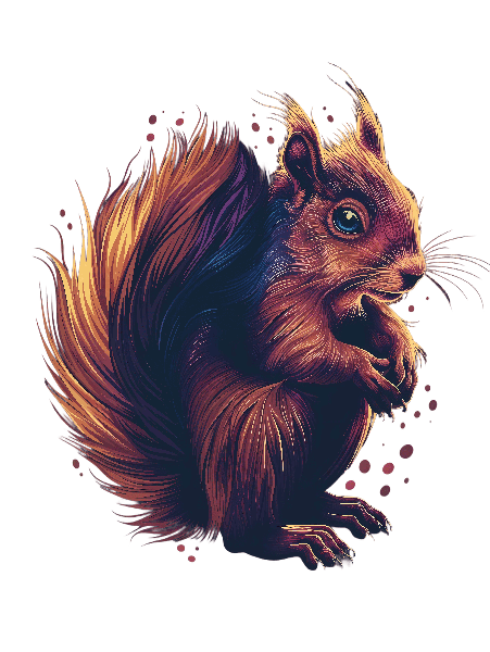 Squirrel Nature Art Design POD Design