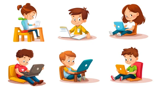 Children Study Online Cartoon