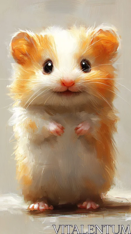 Cute Hamster Painting AI Image