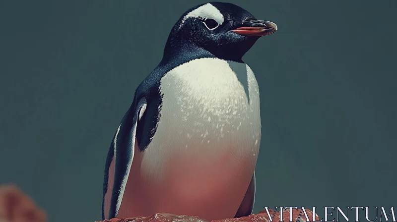 AI ART Solitary Penguin Poise