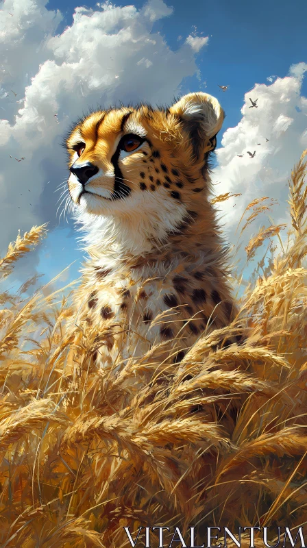 Cheetah Wilderness Portrait AI Image