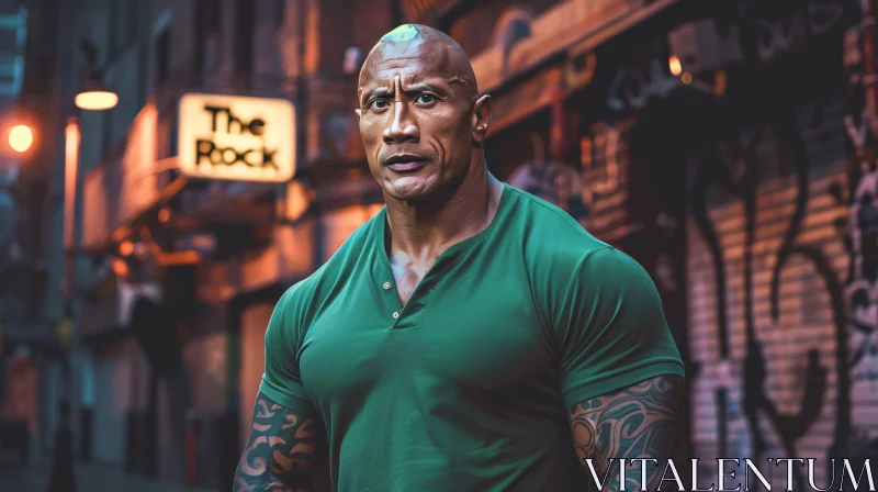 Dwayne Johnson in the Streets AI Image