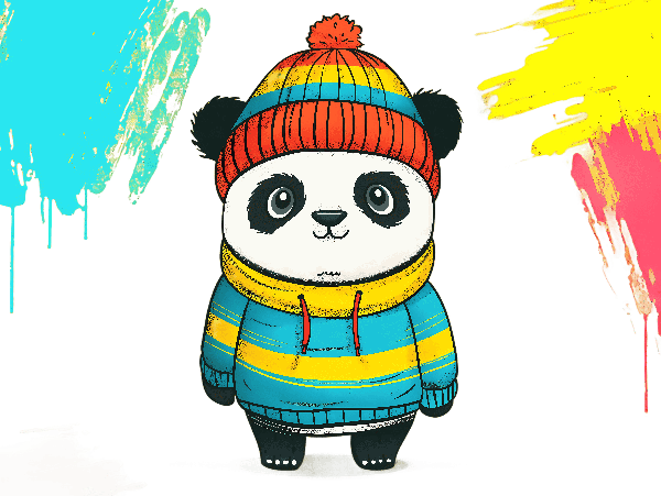 Cute Panda Winter Fashion Tee POD Design