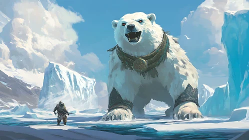 Giant Polar Bear with Armor Illustration