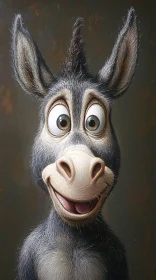 Smiling Donkey Cartoon Art