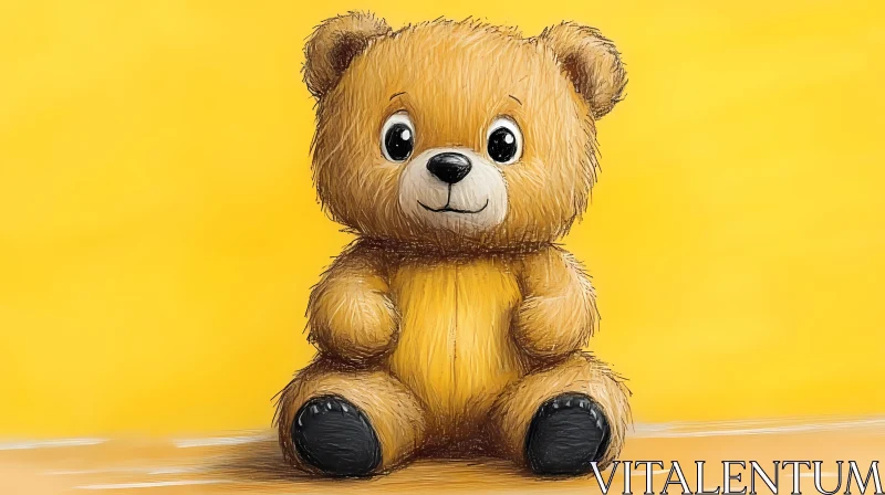 Cute Teddy Bear Art AI Image